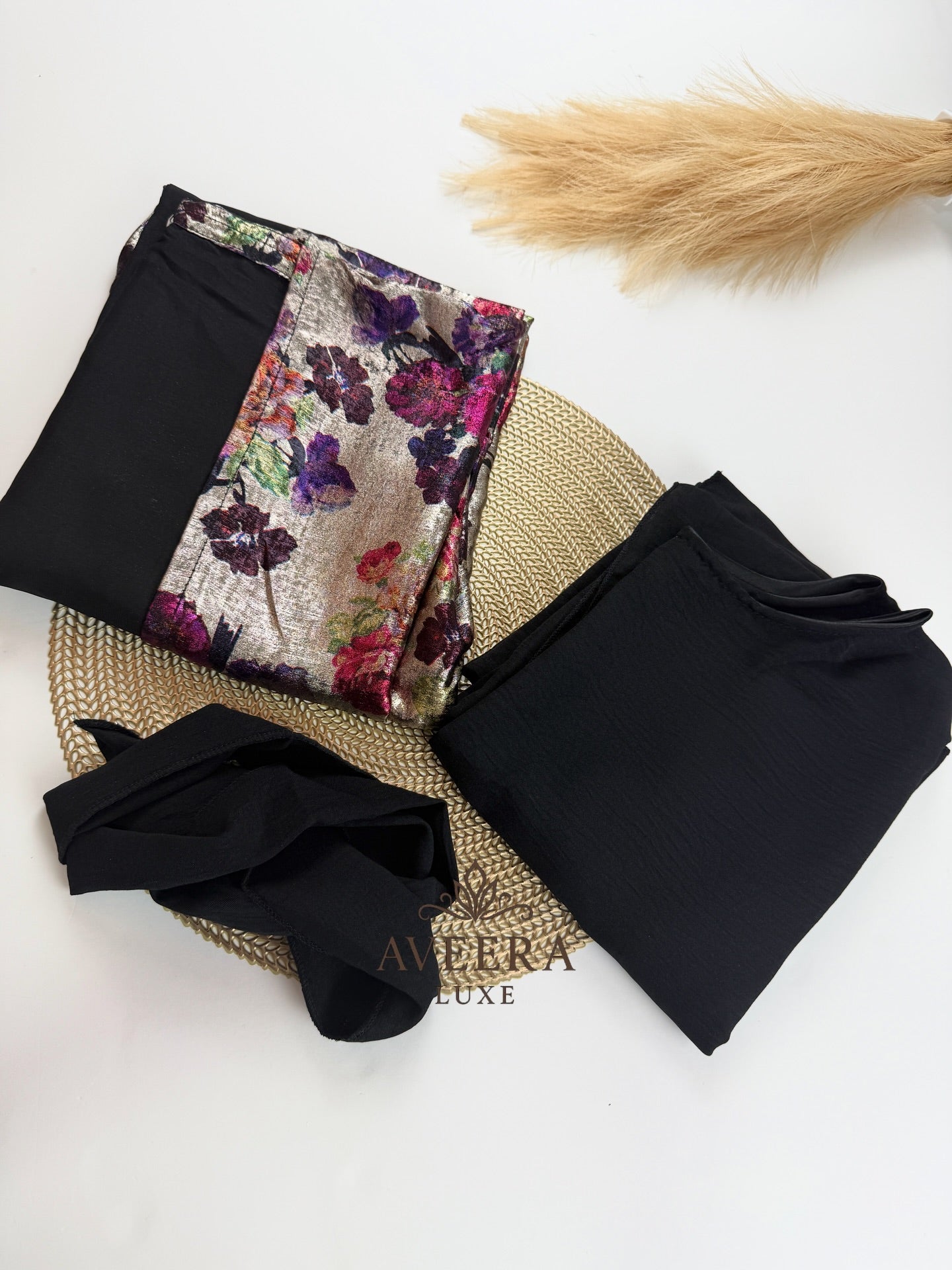 Premium Floral Metallic Abaya