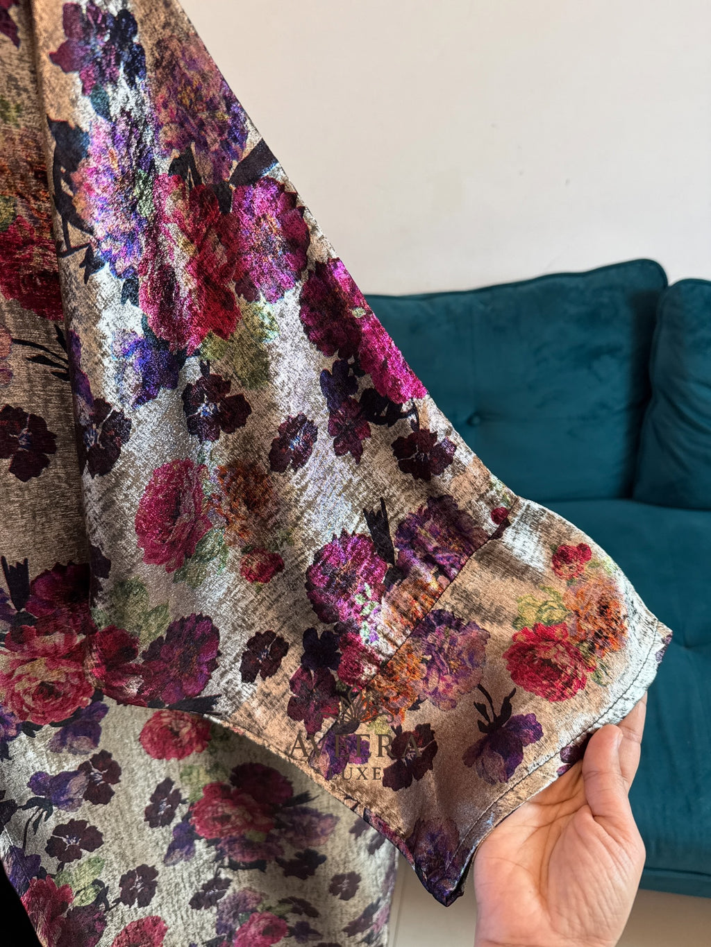 Premium Floral Metallic Abaya
