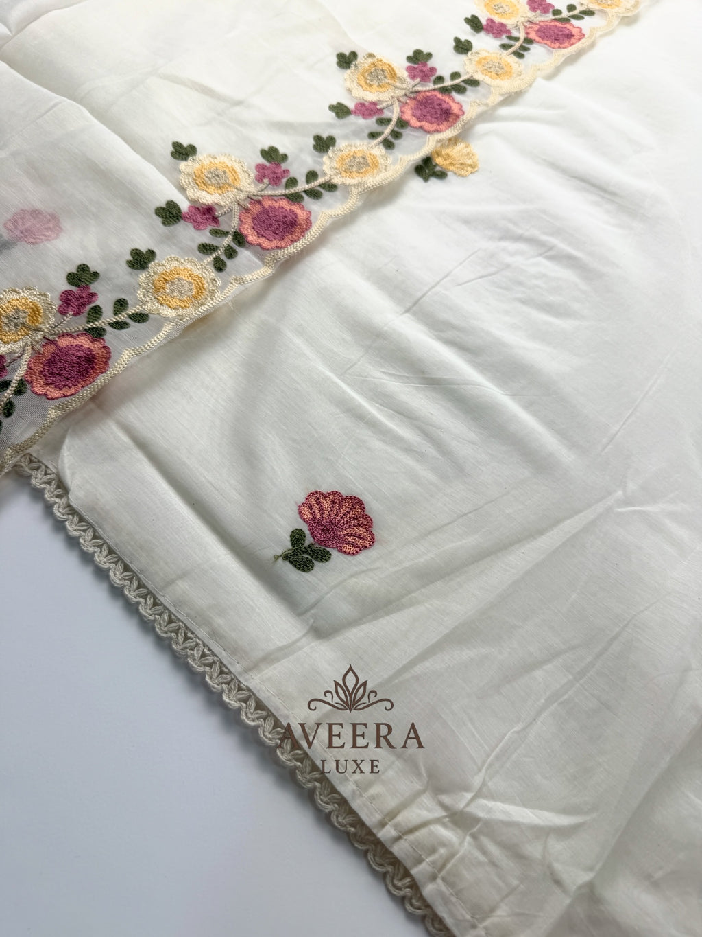EID ARRIVALS - Festive Wear Unstitched Floral Embroidered Chanderi