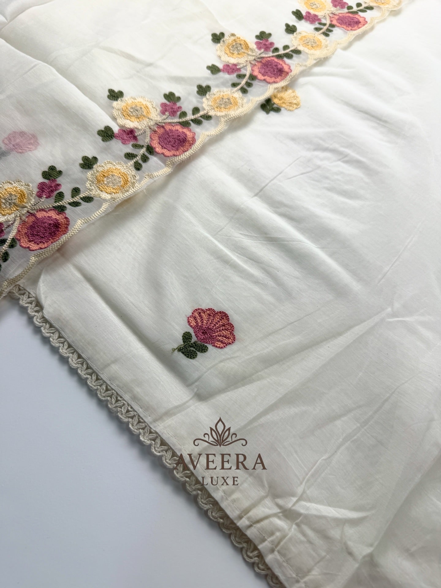 EID ARRIVALS - Festive Wear Unstitched Floral Embroidered Chanderi
