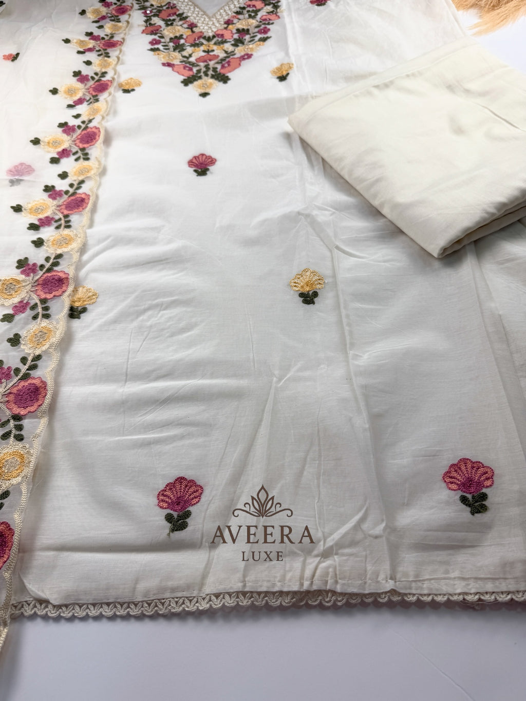 EID ARRIVALS - Festive Wear Unstitched Floral Embroidered Chanderi
