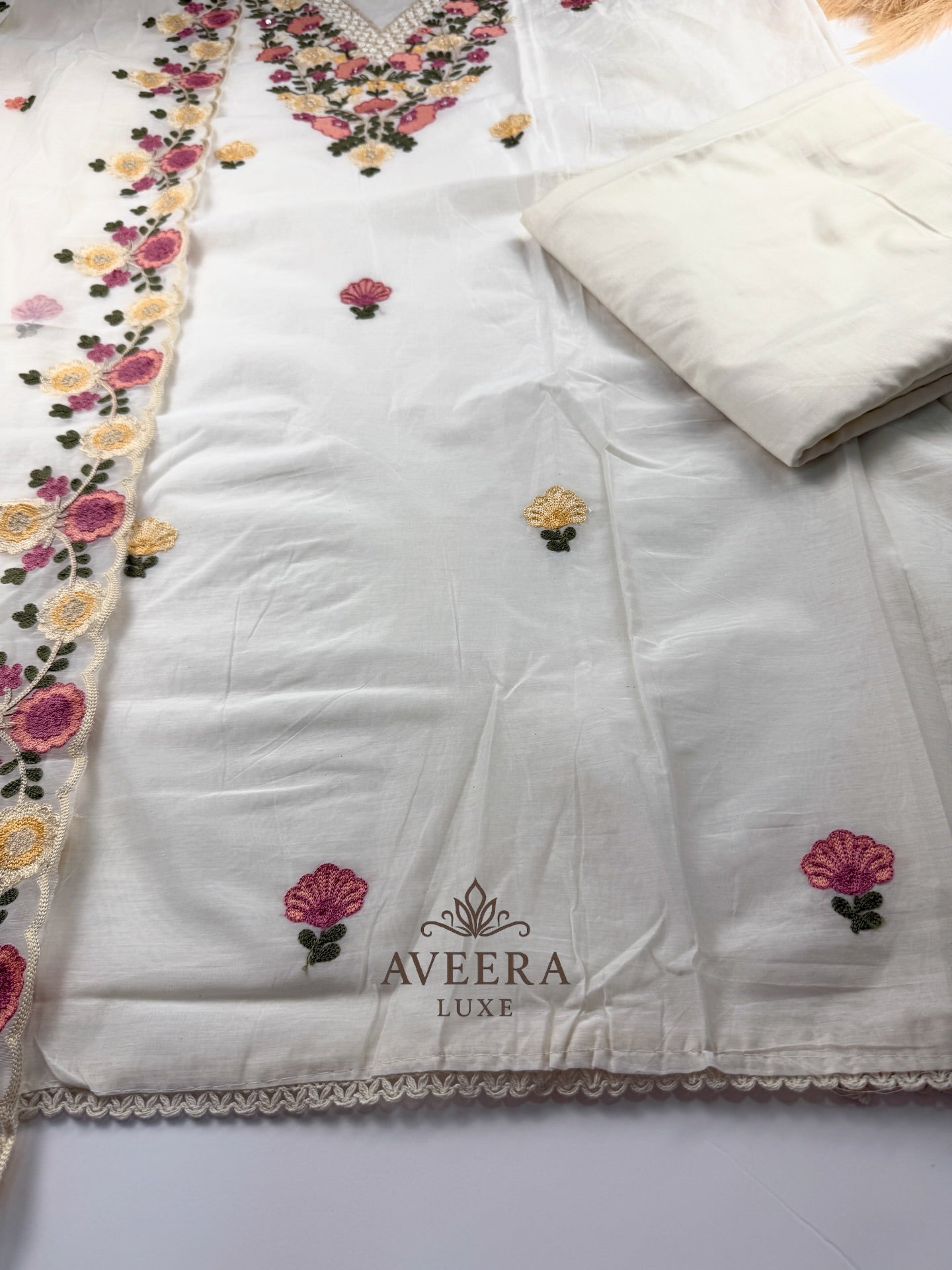 EID ARRIVALS - Festive Wear Unstitched Floral Embroidered Chanderi