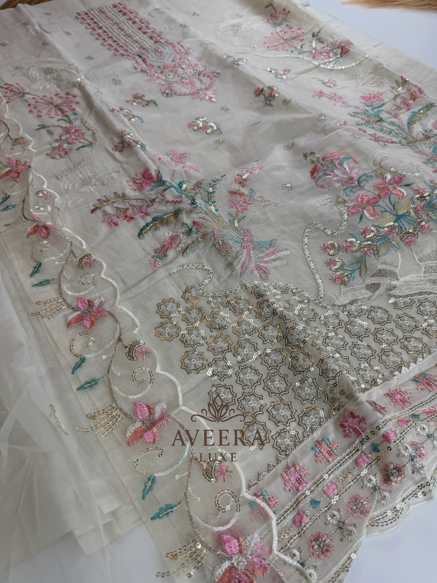 EID ARRIVALS - Unstitched Party Wear Embroidered Chanderi Collection