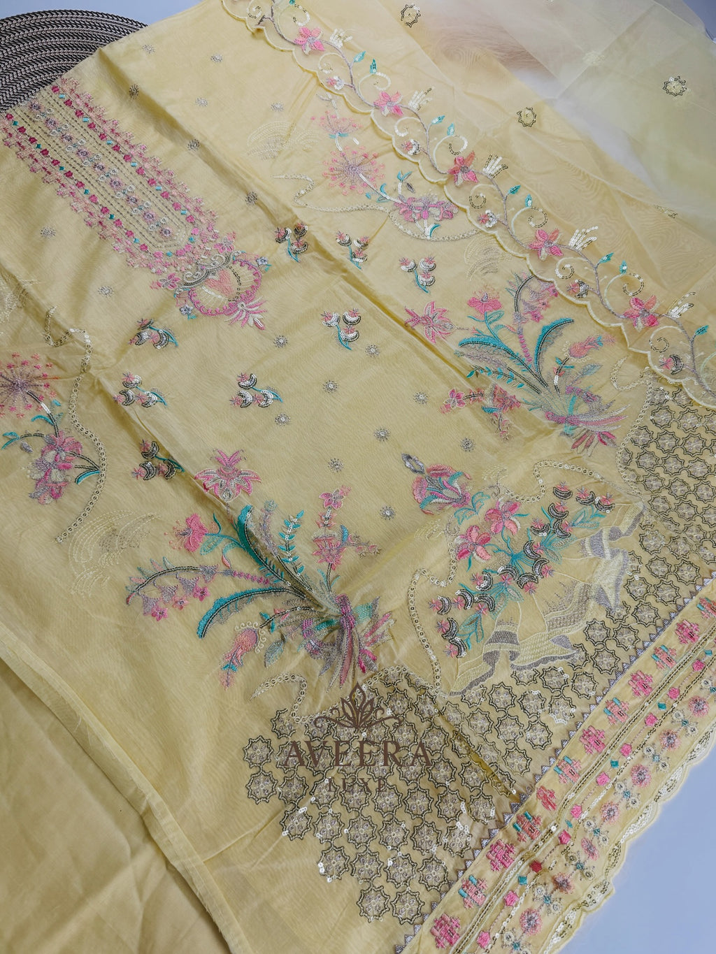 EID ARRIVALS - Unstitched Party Wear Embroidered Chanderi Collection
