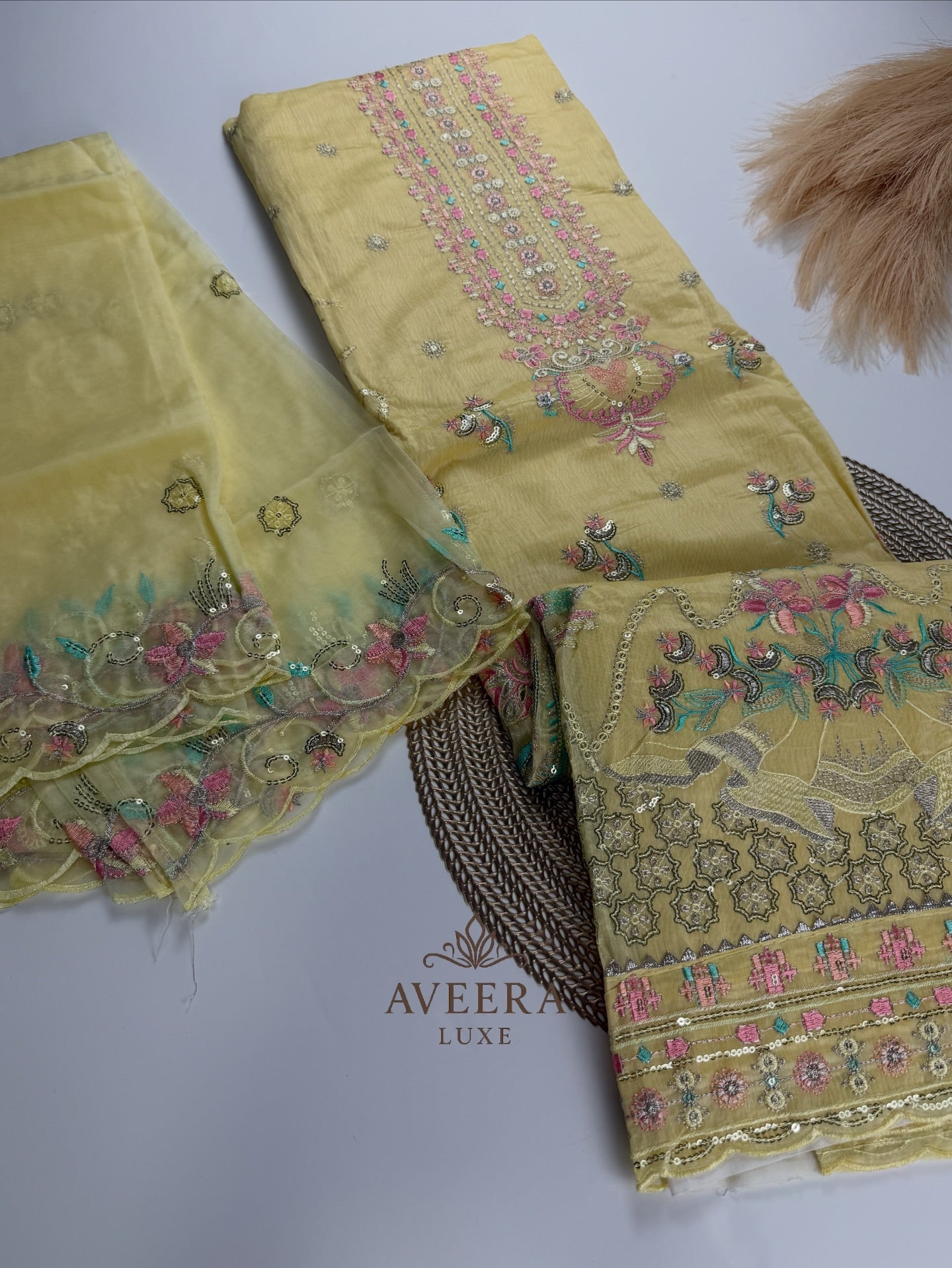 EID ARRIVALS - Unstitched Party Wear Embroidered Chanderi Collection