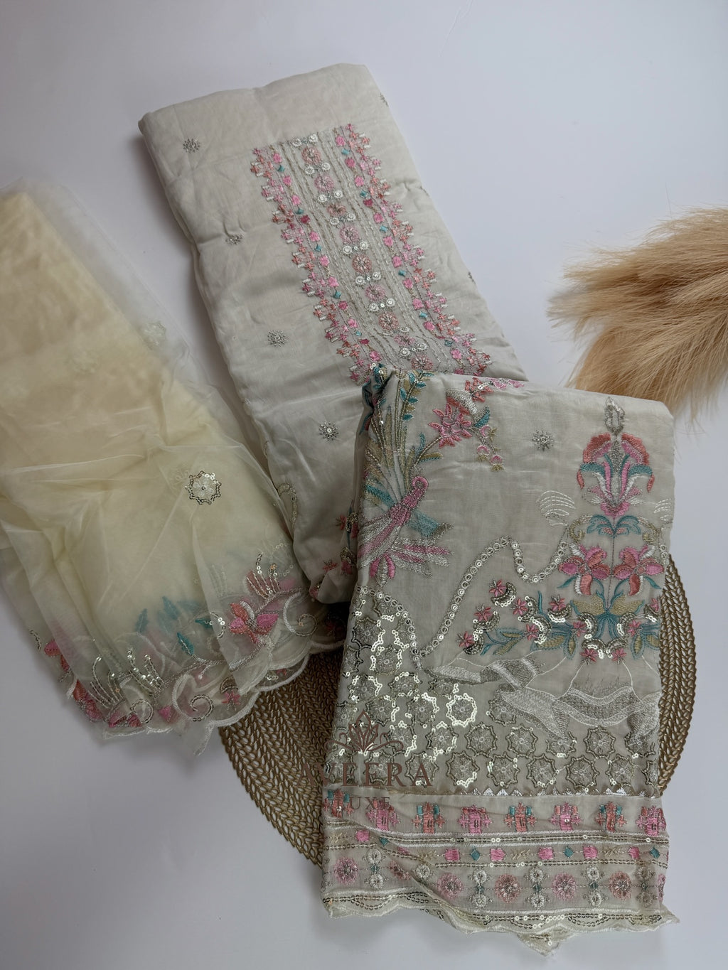 EID ARRIVALS - Unstitched Party Wear Embroidered Chanderi Collection
