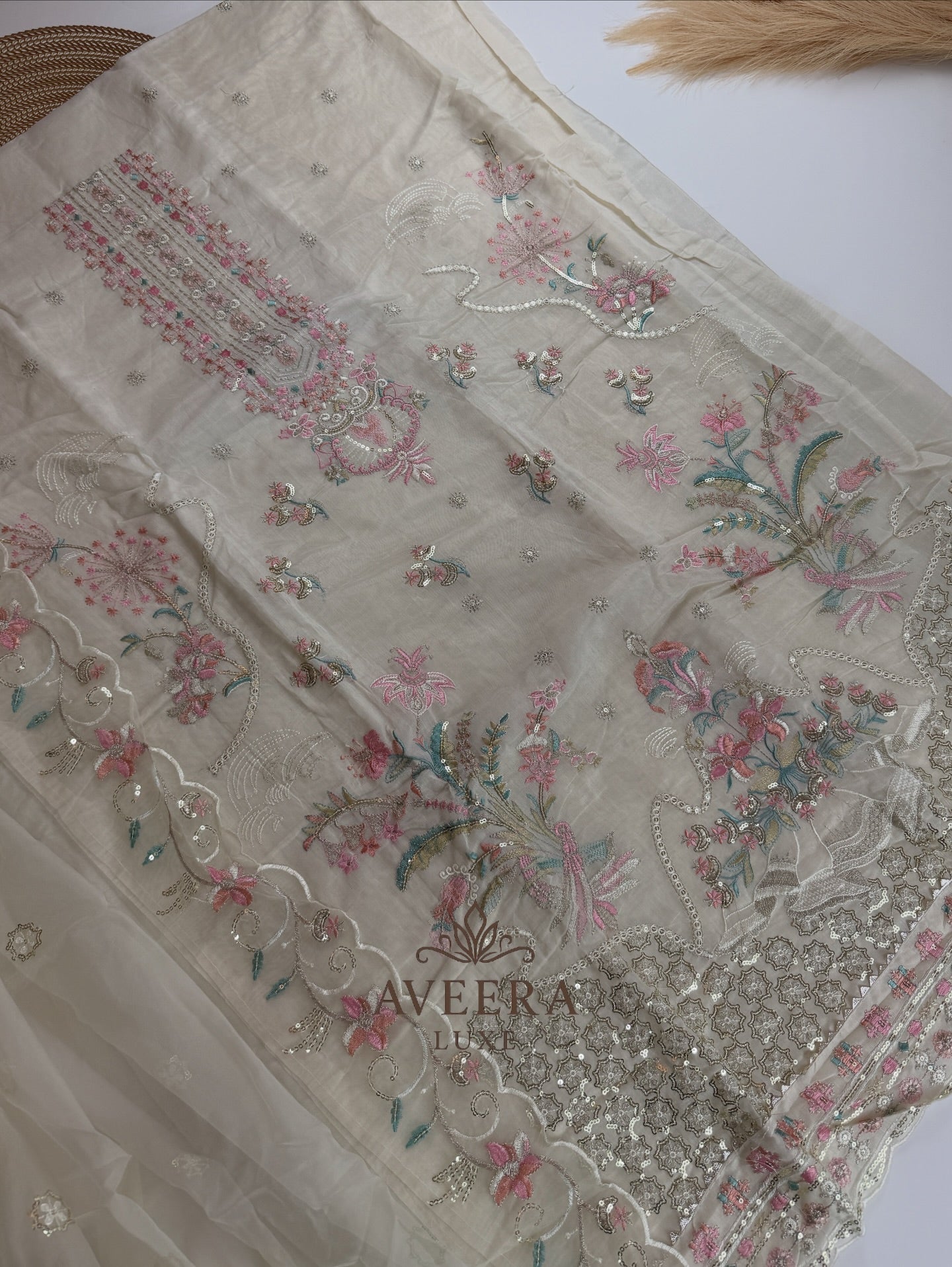 EID ARRIVALS - Unstitched Party Wear Embroidered Chanderi Collection