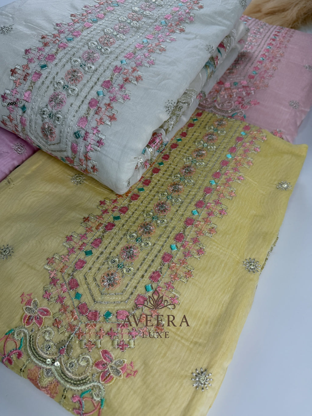 EID ARRIVALS - Unstitched Party Wear Embroidered Chanderi Collection