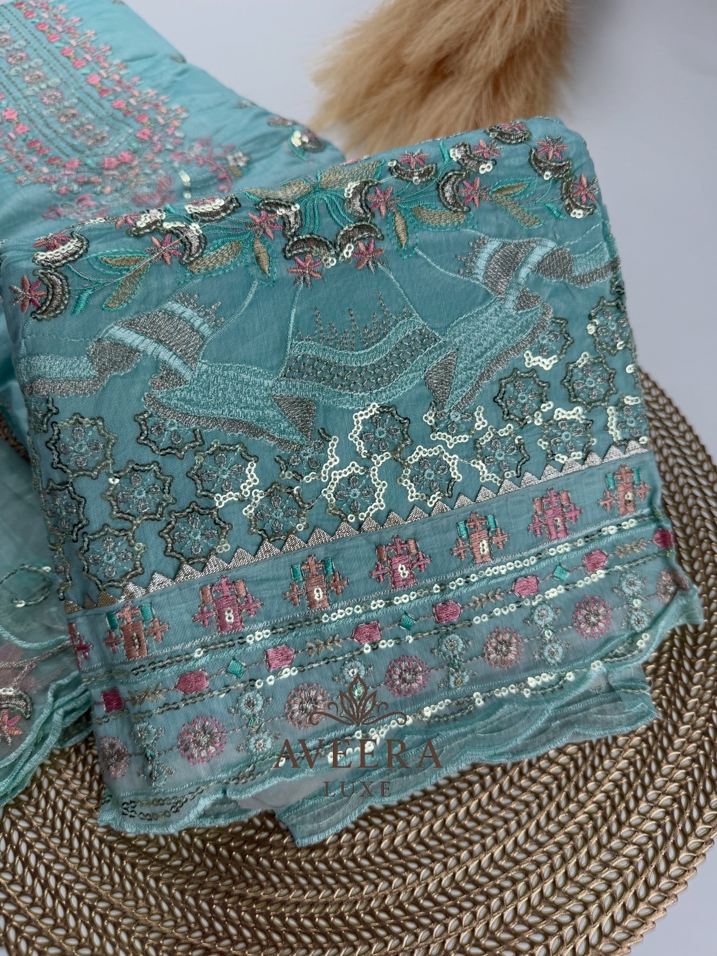 EID ARRIVALS - Unstitched Party Wear Embroidered Chanderi Collection