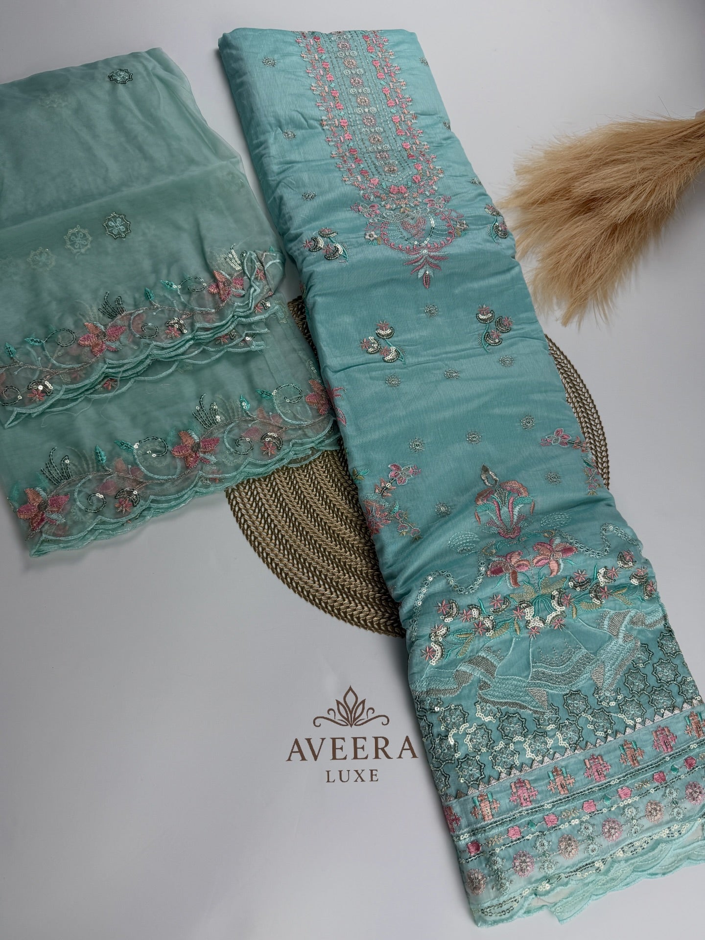 EID ARRIVALS - Unstitched Party Wear Embroidered Chanderi Collection