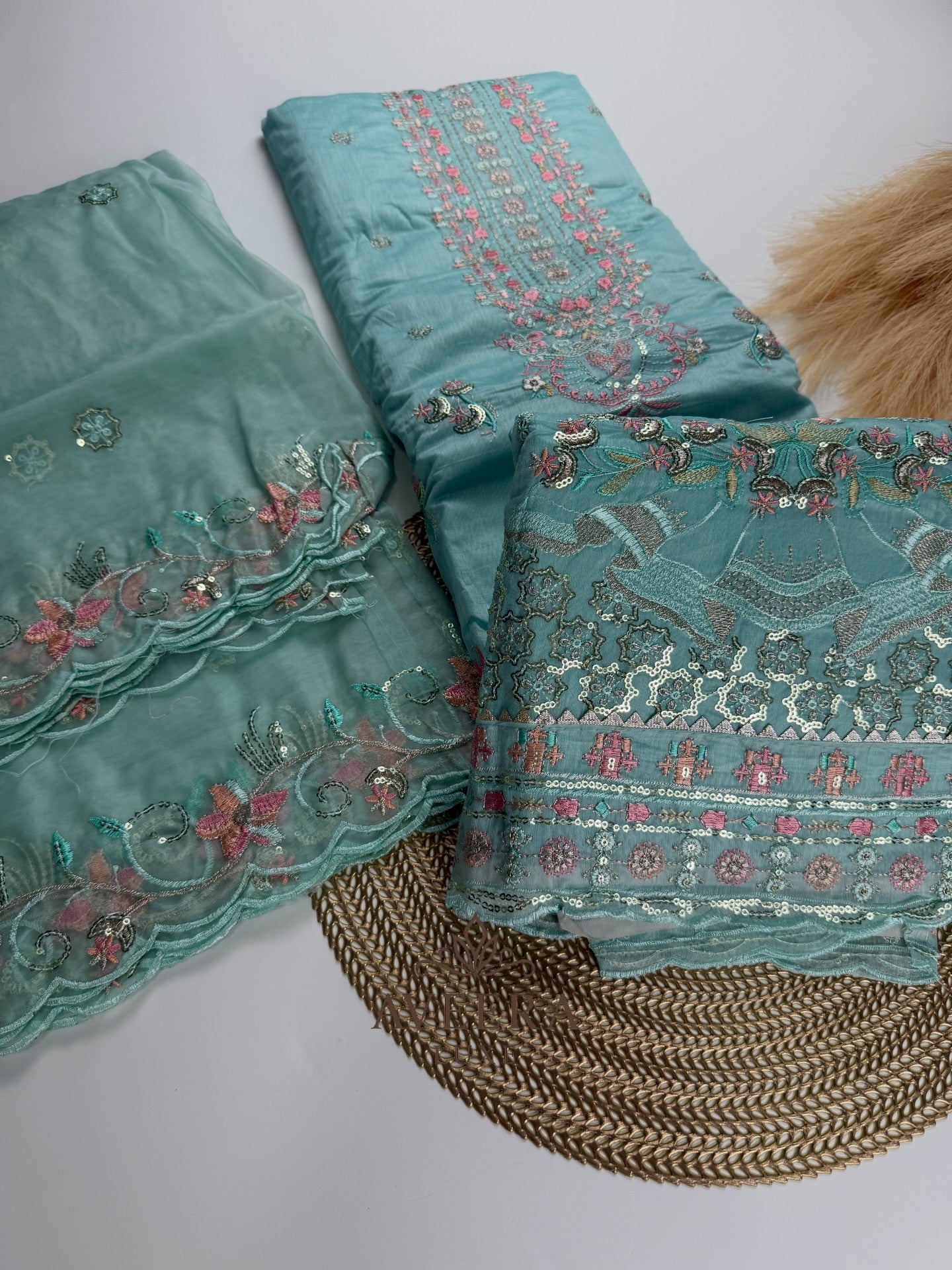 EID ARRIVALS - Unstitched Party Wear Embroidered Chanderi Collection
