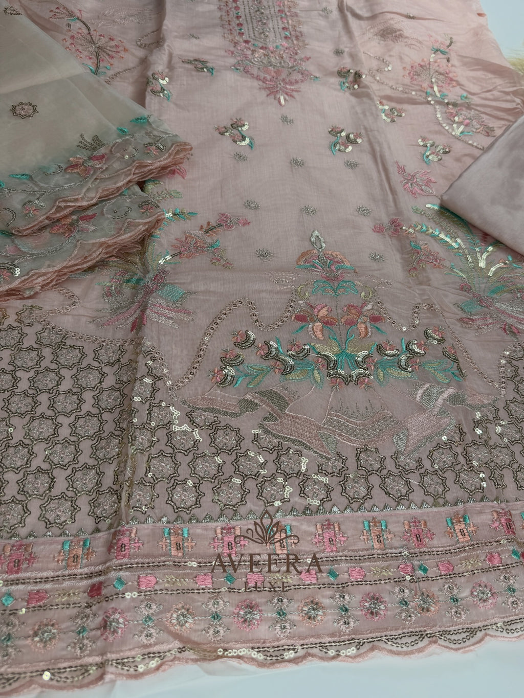 EID ARRIVALS - Unstitched Party Wear Embroidered Chanderi Collection