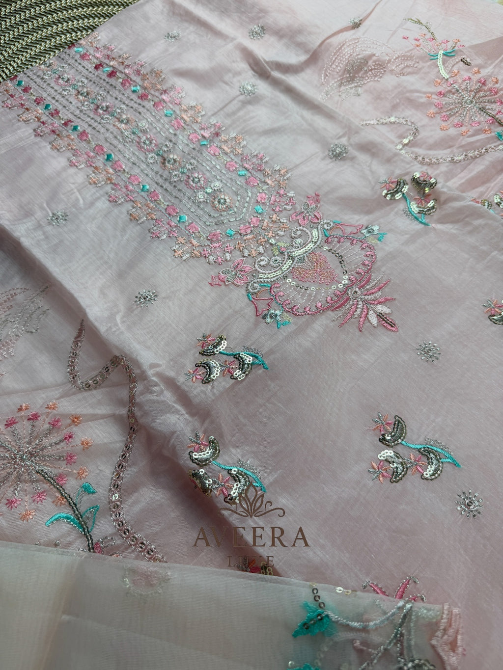 EID ARRIVALS - Unstitched Party Wear Embroidered Chanderi Collection
