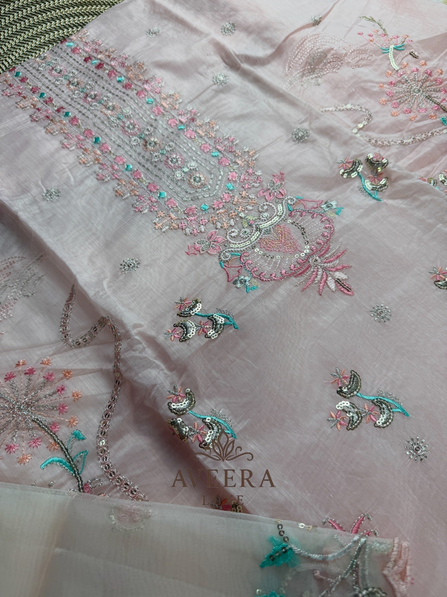 EID ARRIVALS - Unstitched Party Wear Embroidered Chanderi Collection