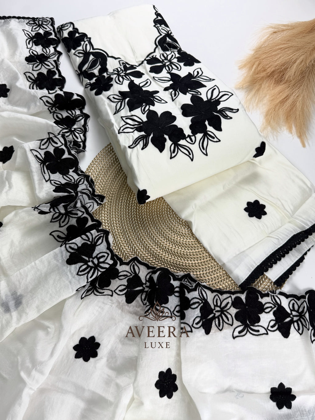 EID ARRIVALS - Unstitched Luxury Embroidered Roman Shalwar Suit