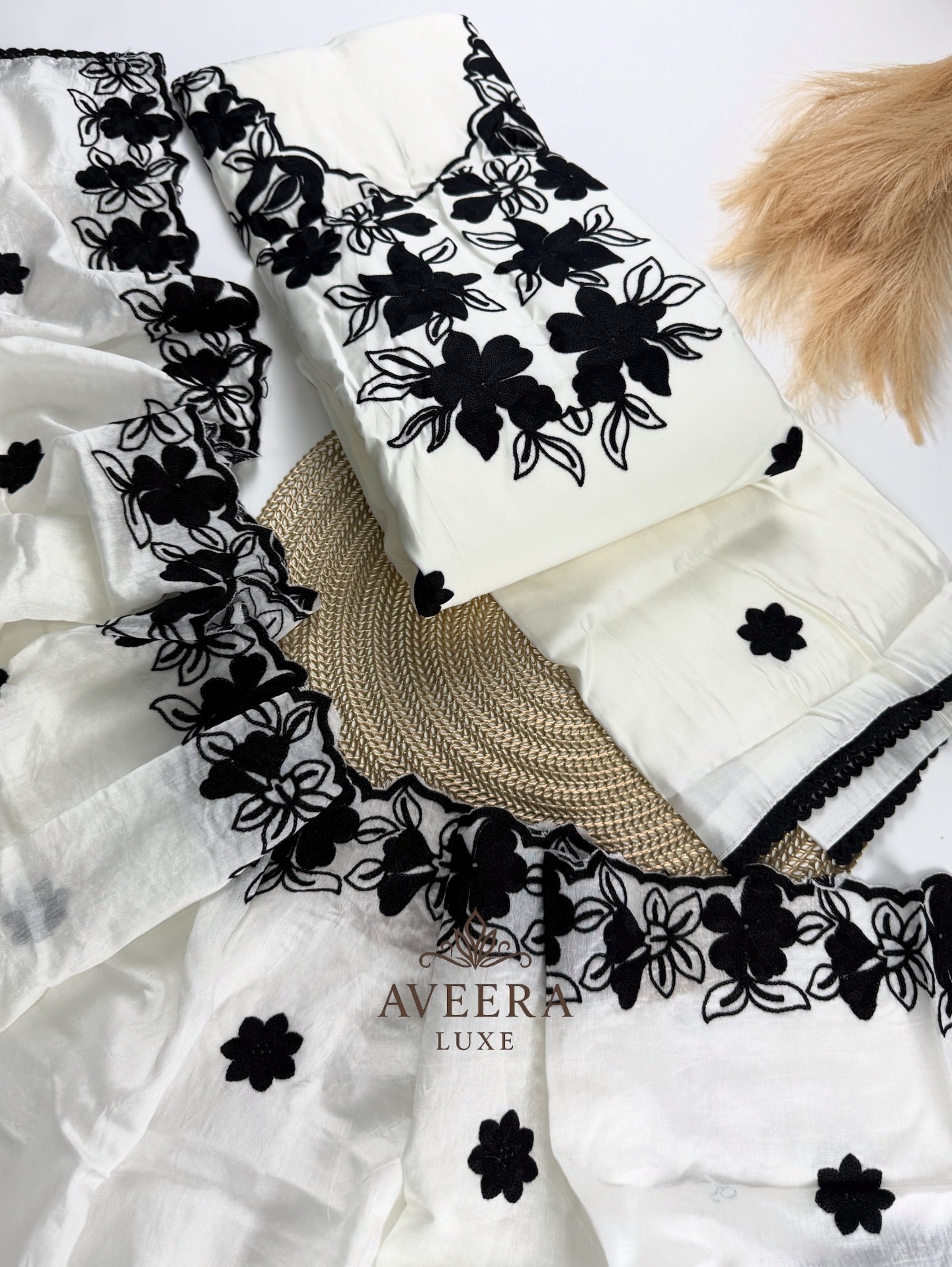 EID ARRIVALS - Unstitched Luxury Embroidered Roman Shalwar Suit