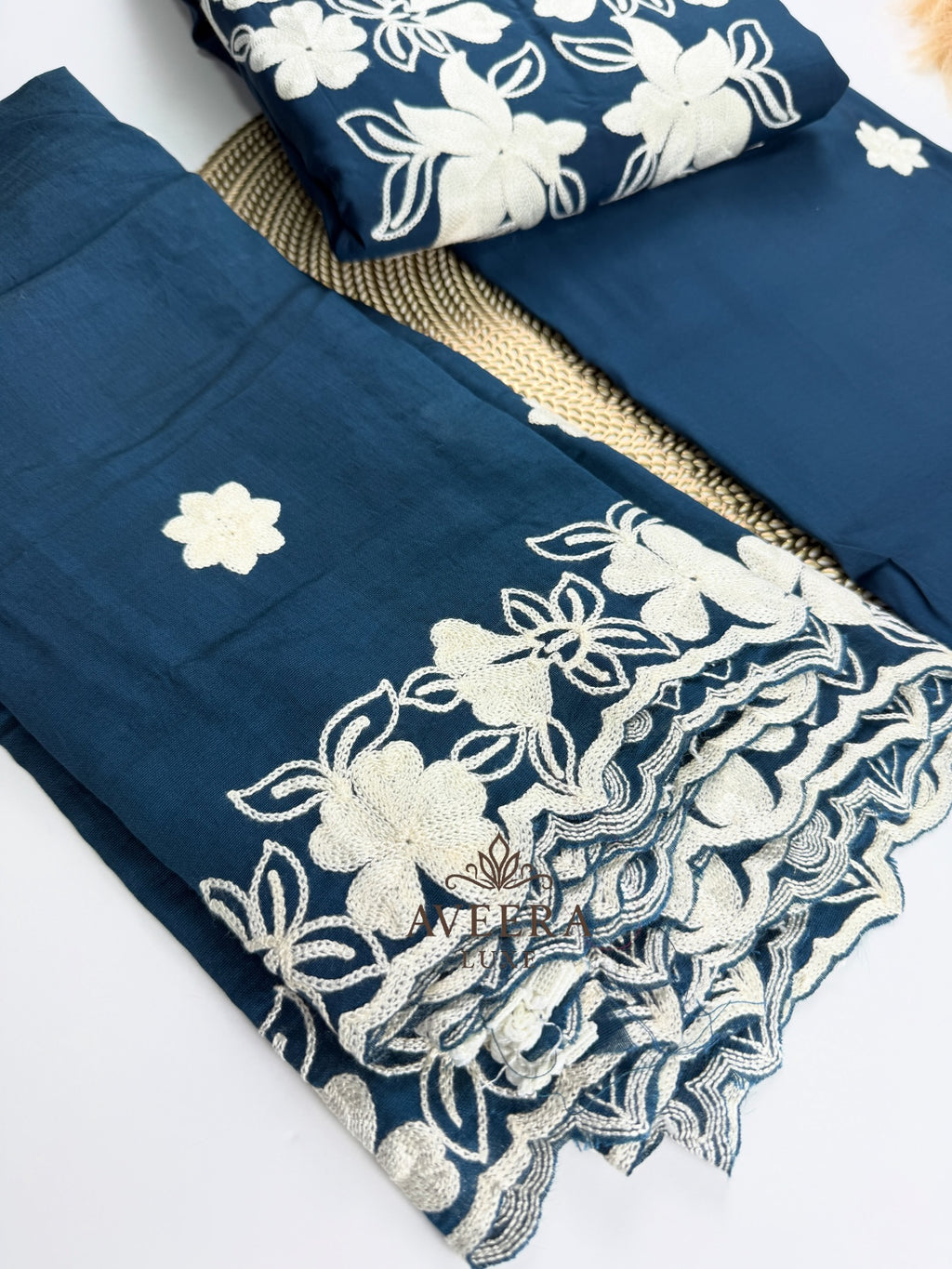 EID ARRIVALS - Unstitched Luxury Embroidered Roman Shalwar Suit