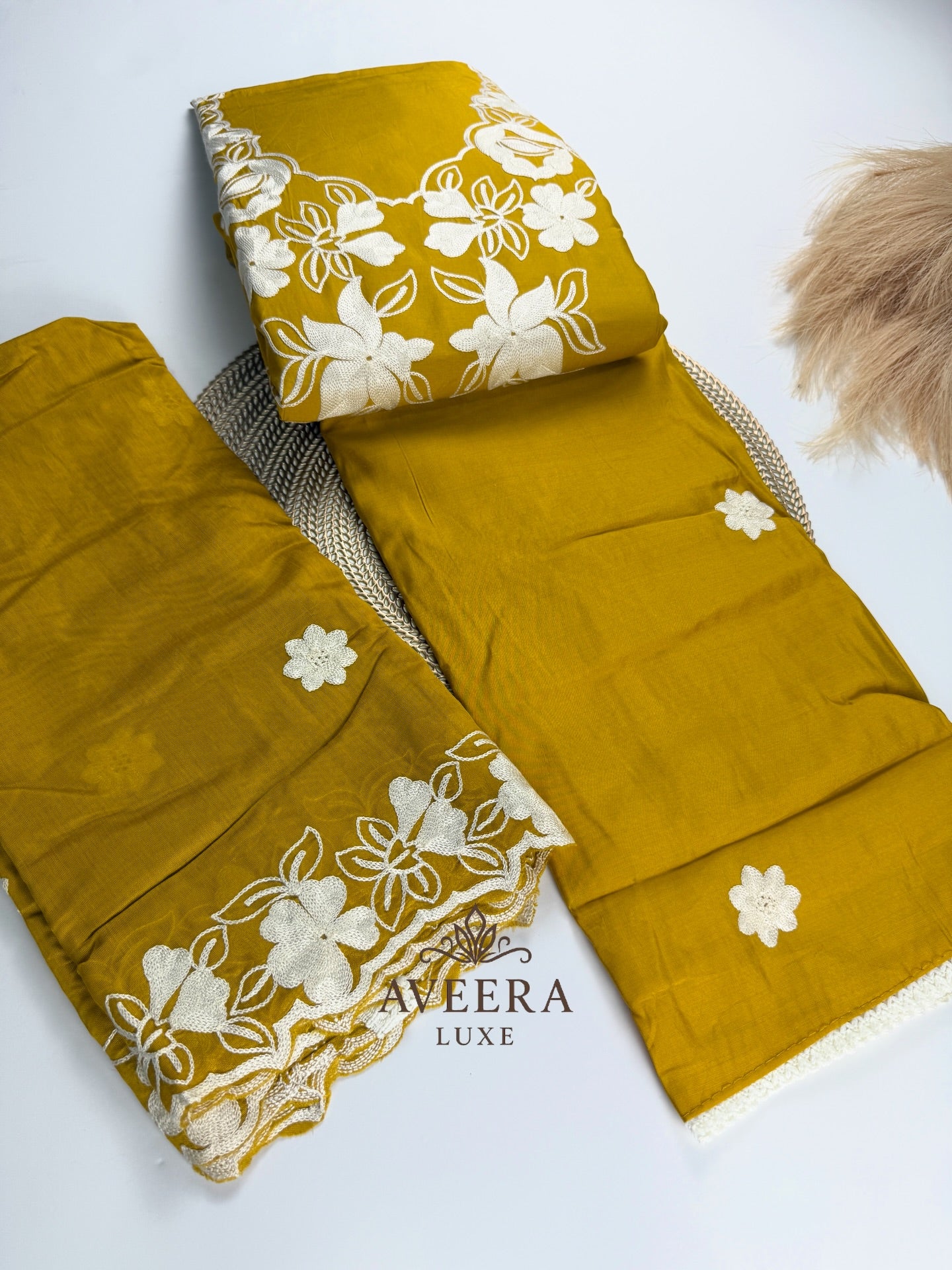 EID ARRIVALS - Unstitched Luxury Embroidered Roman Shalwar Suit
