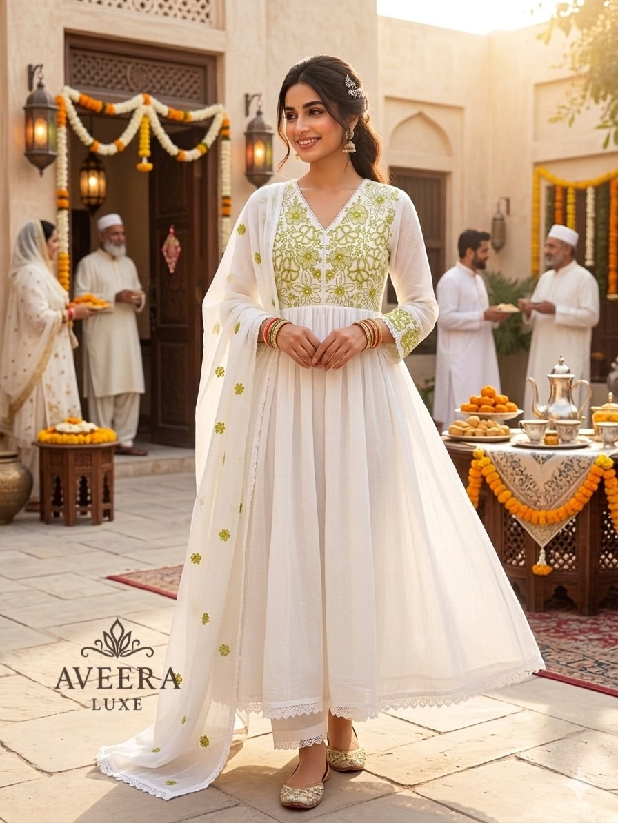 Embroidered Floral Anarkali Suit