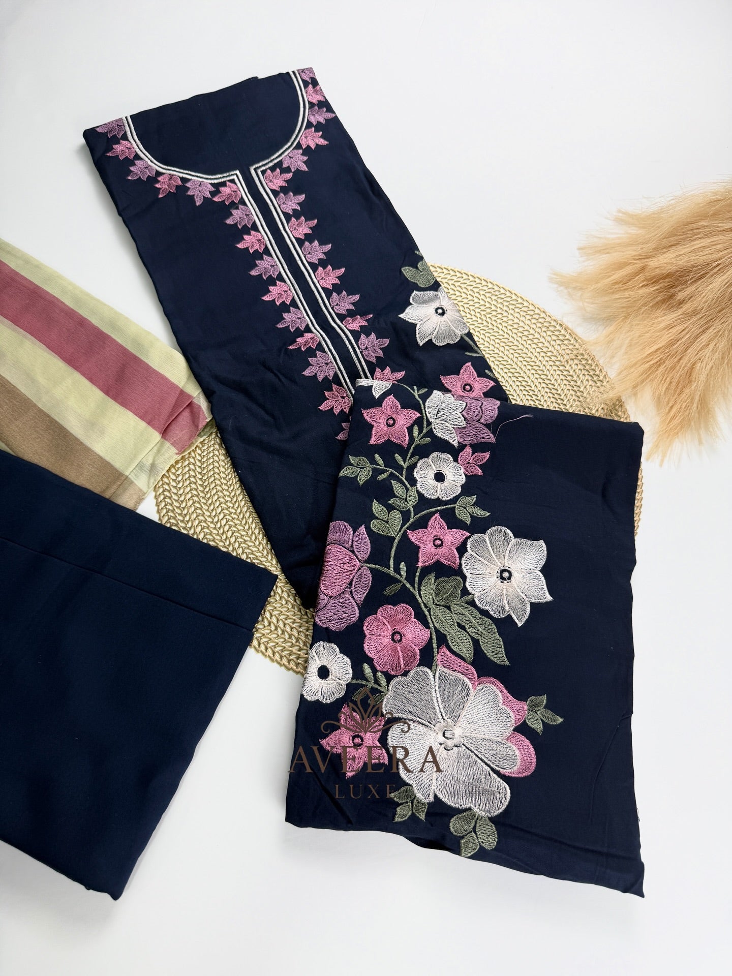 Rayon Embroidered Shalwar Suit with Chiffon Dupatta - Unstitched Collection | Eid Arrivals