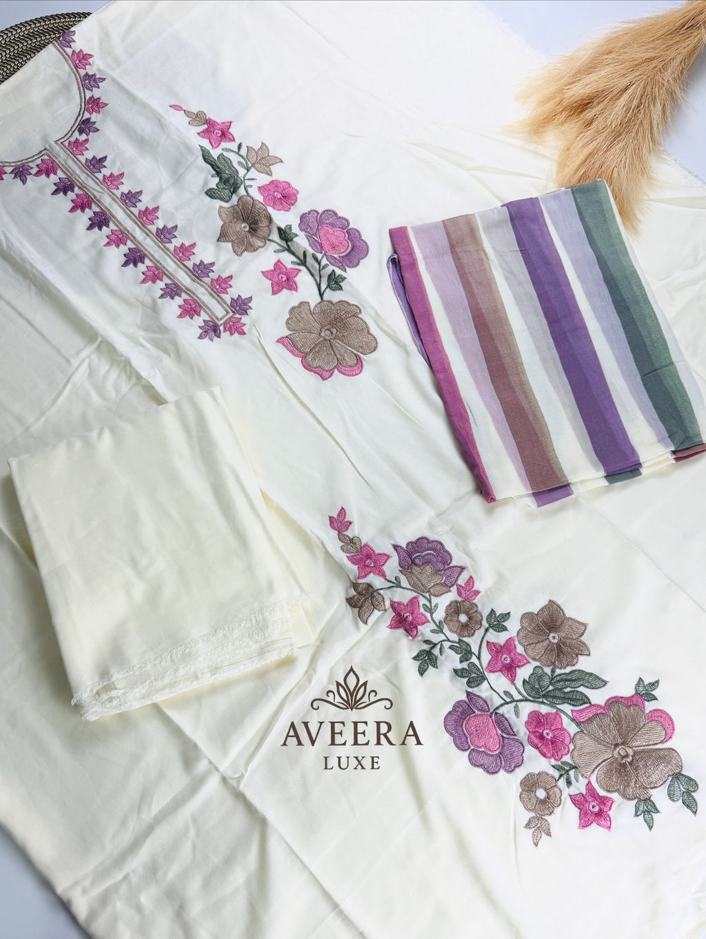 Rayon Embroidered Shalwar Suit with Chiffon Dupatta - Unstitched Collection | Eid Arrivals