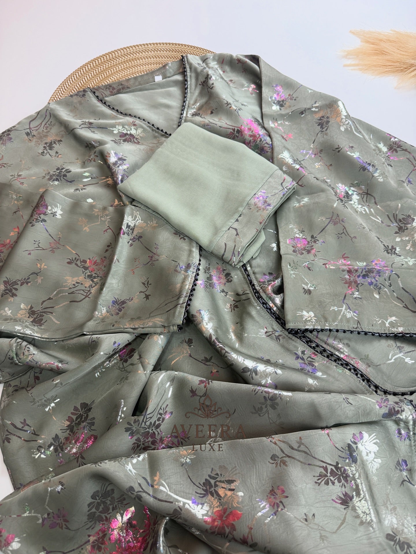 Premium Sage Green Luxury Abaya