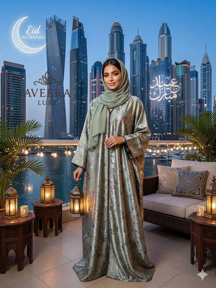 Premium Sage Green Luxury Abaya