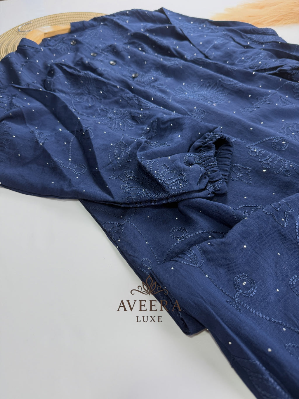 Embroidered Stone Work Abaya Maxi Dress