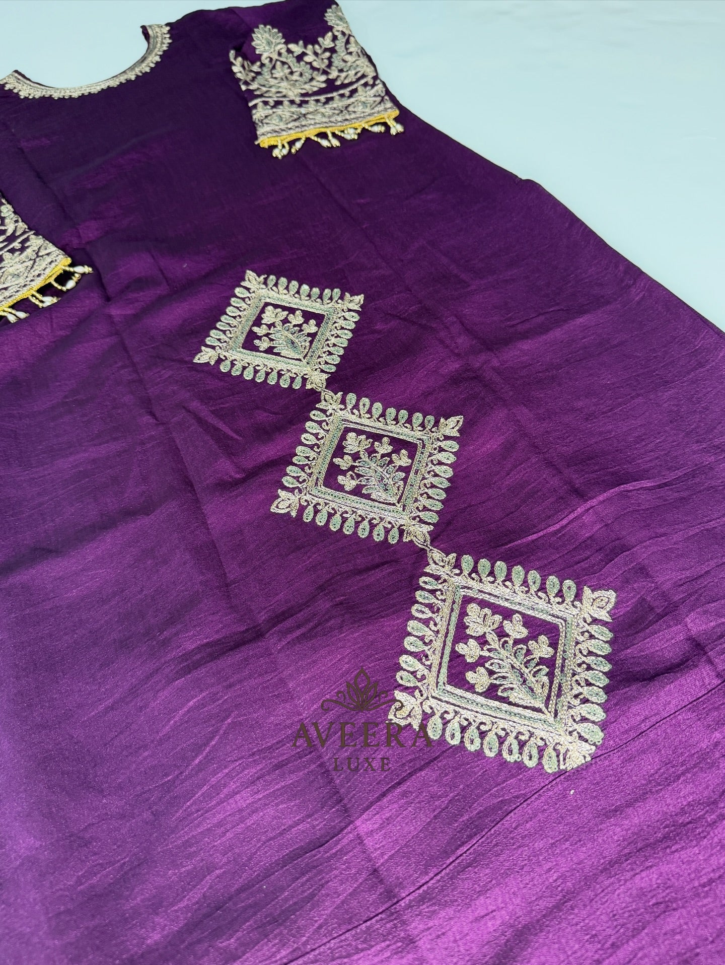 Deep Wine Purple Heavy Embroidered Shalwar Suit - Royal Party Wear