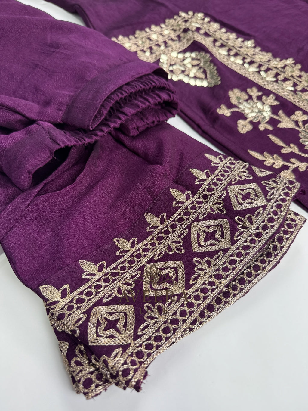 Deep Wine Purple Heavy Embroidered Shalwar Suit - Royal Party Wear
