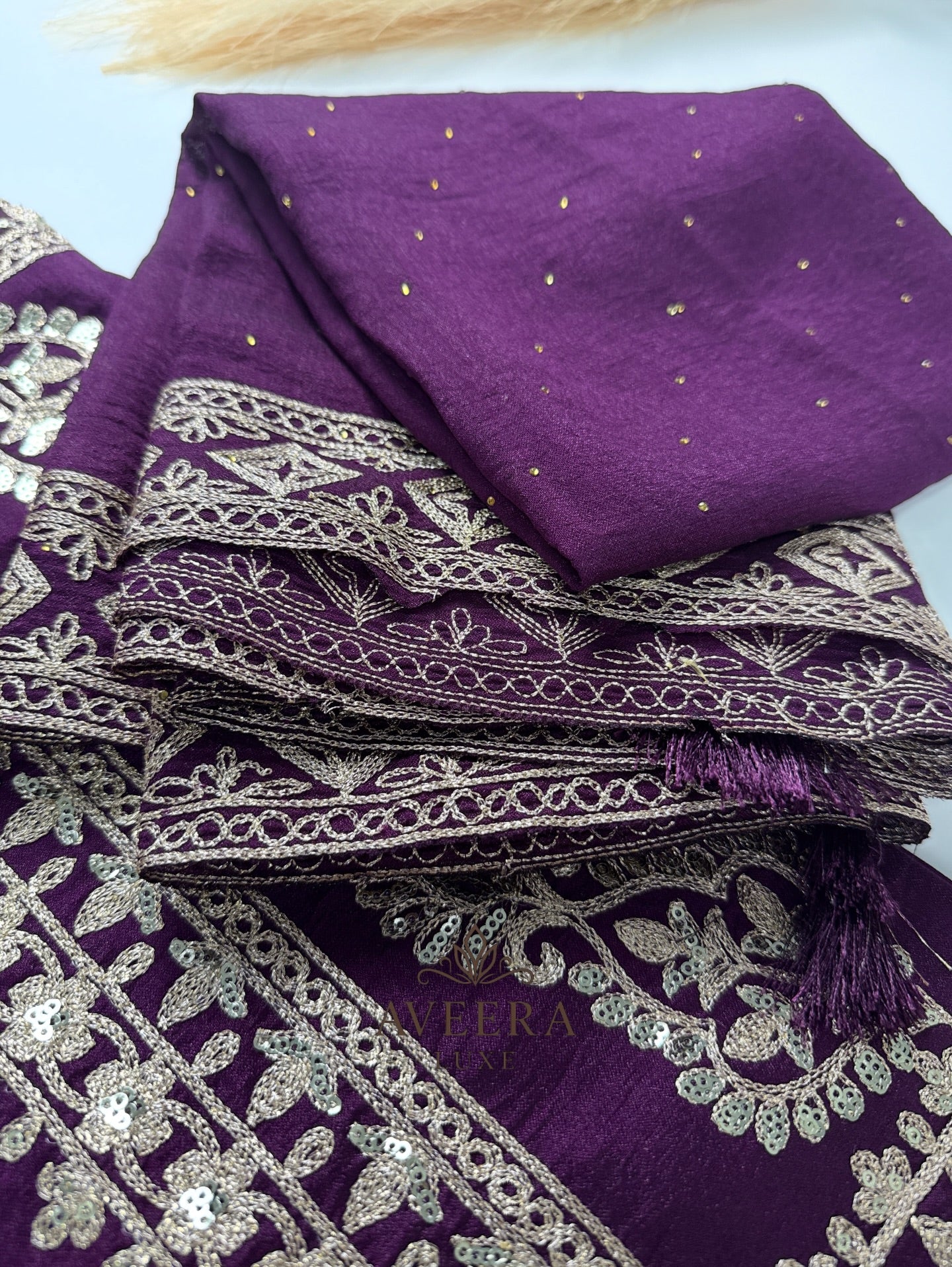 Deep Wine Purple Heavy Embroidered Shalwar Suit - Royal Party Wear