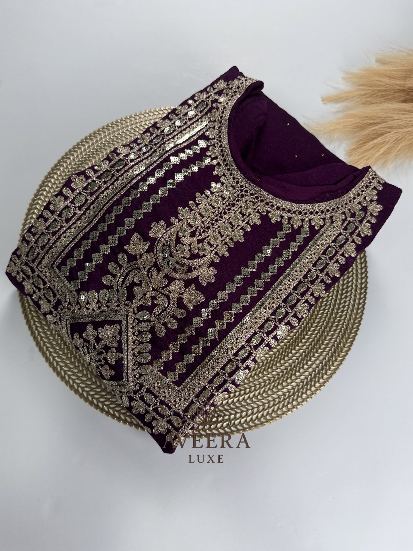 Deep Wine Purple Heavy Embroidered Shalwar Suit - Royal Party Wear