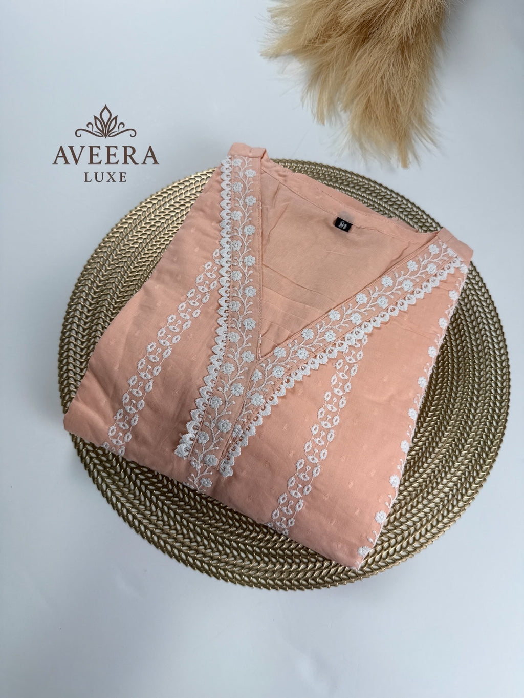 Peach Embroidered Cotton Shalwar Suit