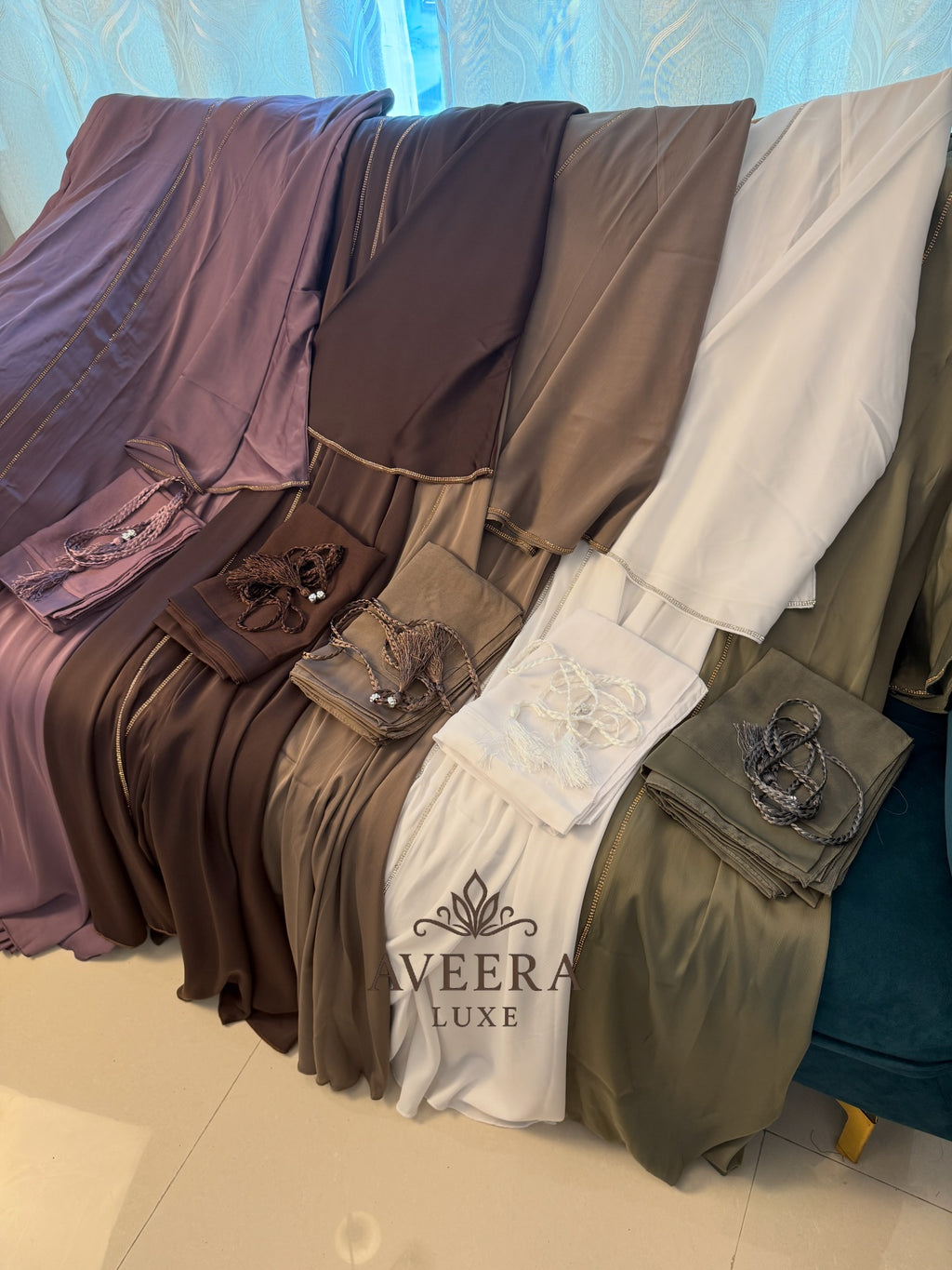 EID ARRIVALS - Dubai Abaya with Gold Stone Embellishments