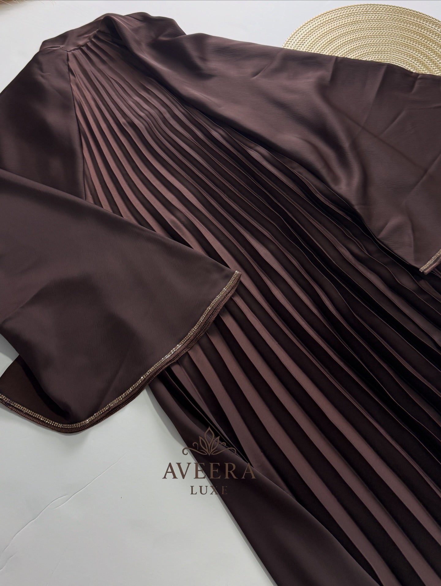 EID ARRIVALS - Dubai Abaya with Gold Stone Embellishments