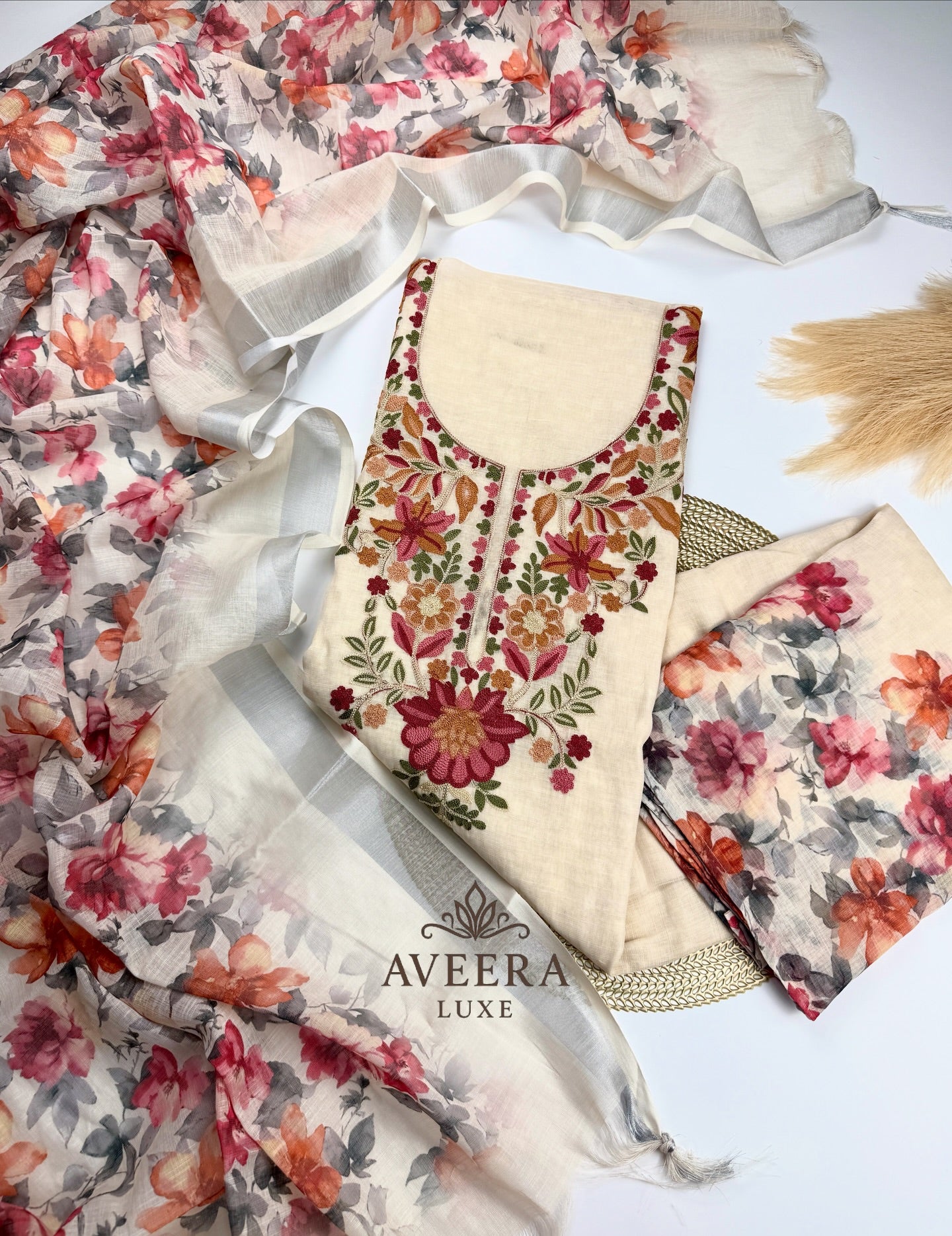 EID ARRIVALS - Unstitched Festive Chanderi Embroidered Collection