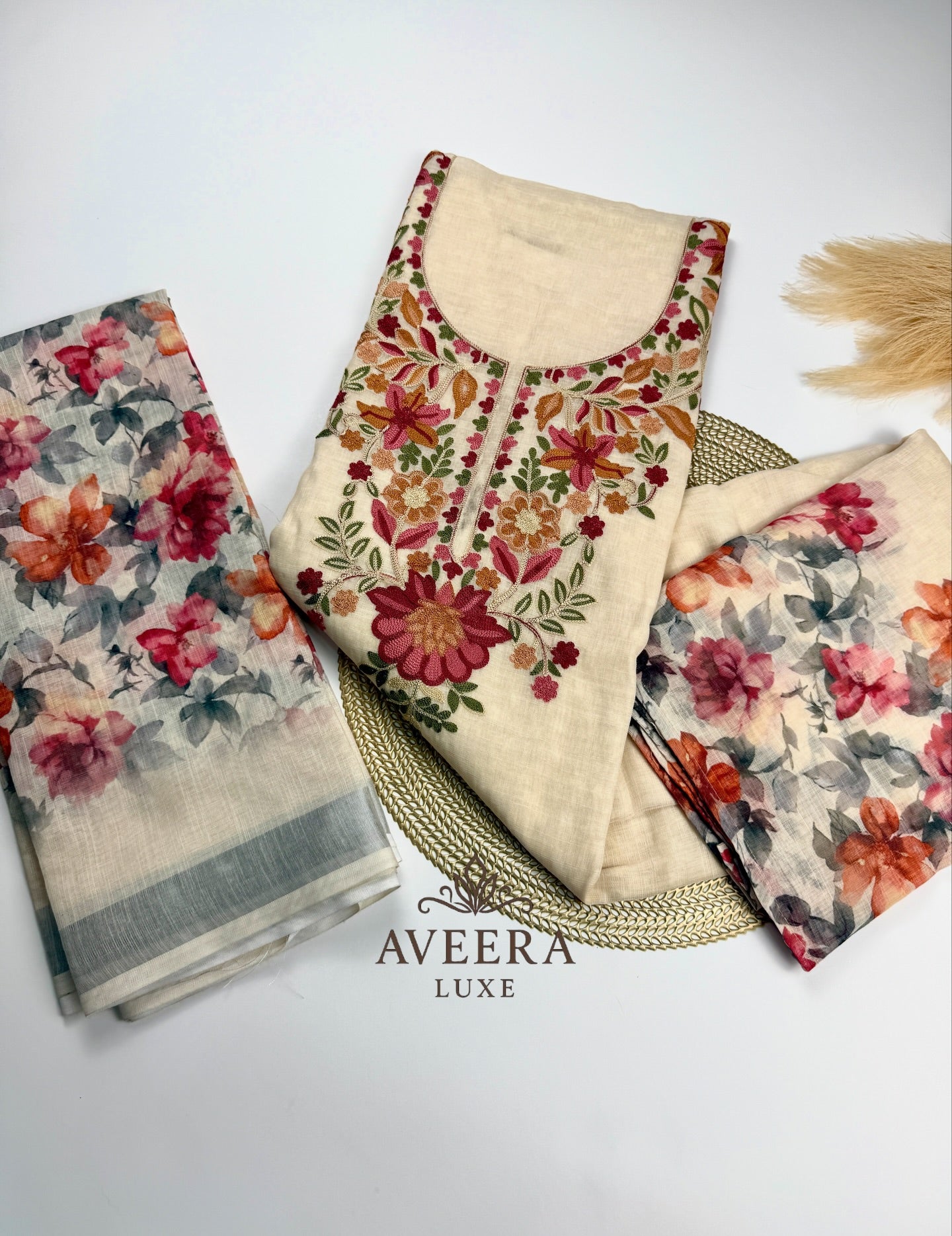 EID ARRIVALS - Unstitched Festive Chanderi Embroidered Collection