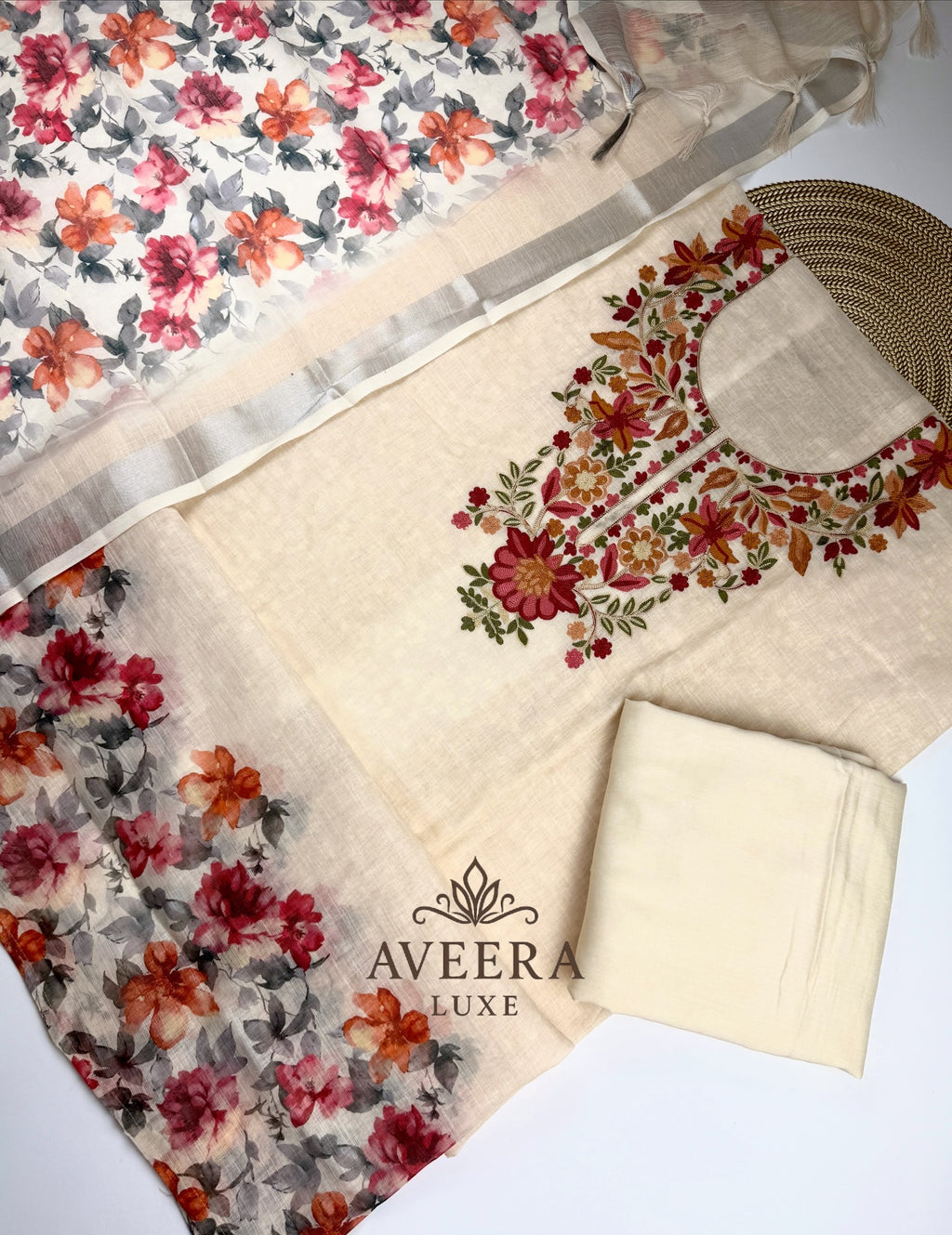 EID ARRIVALS - Unstitched Festive Chanderi Embroidered Collection