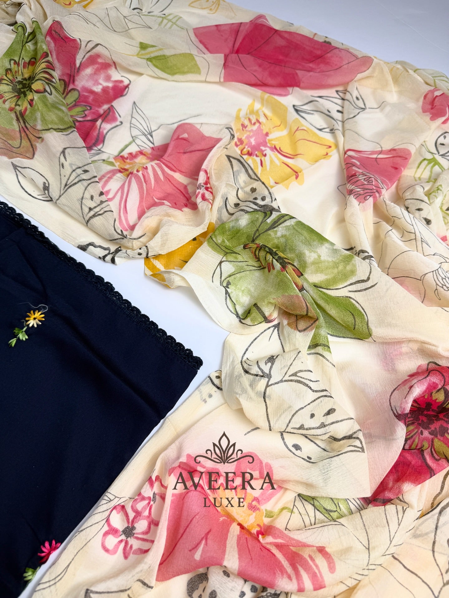 EID ARRIVALS - Unstitched Hand Embroidered Rayon Shalwar Suit