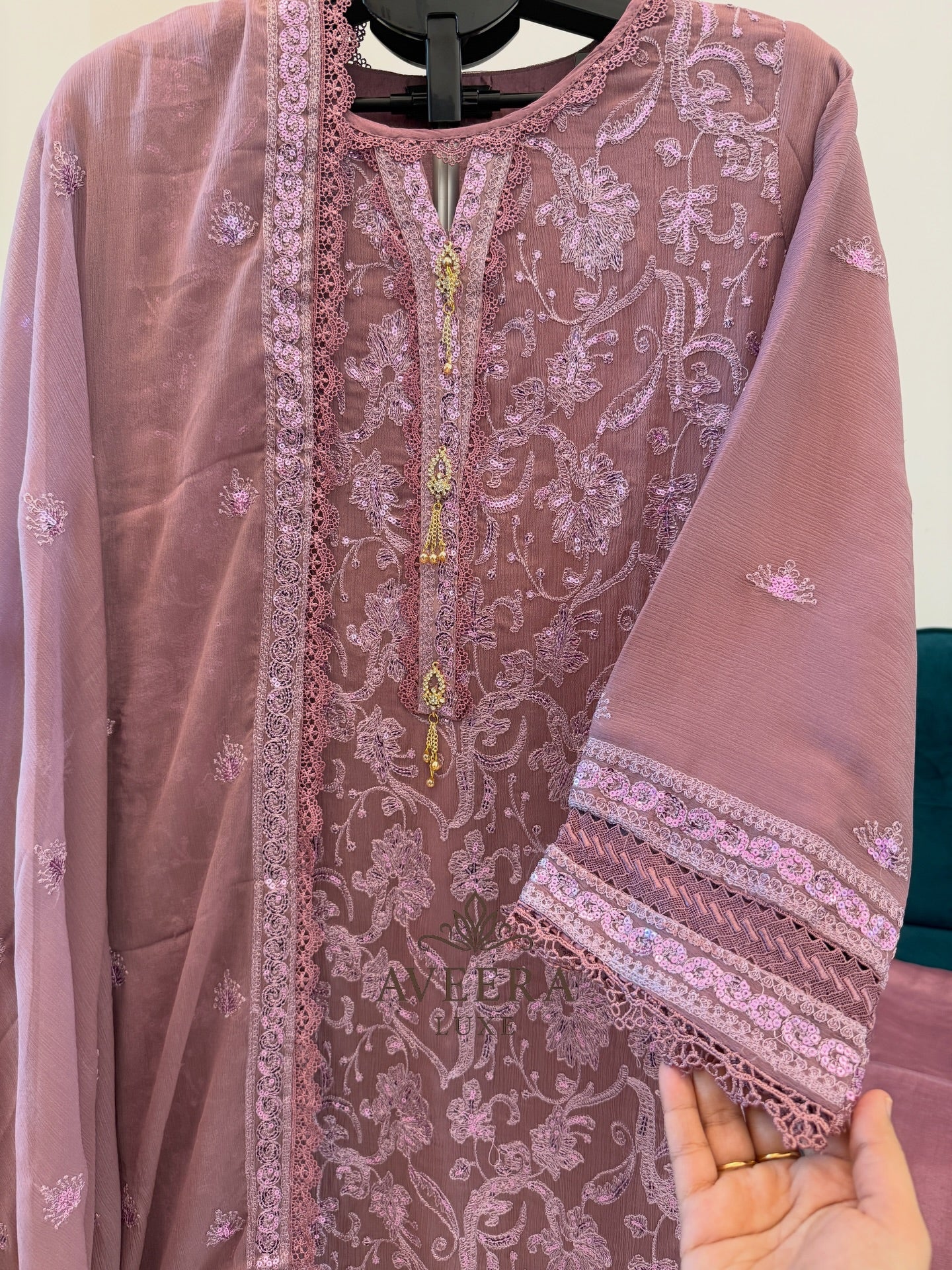 EID ARRIVALS - AGHA NOOR Old Rose Elegance Party Wear Shalwar Suit