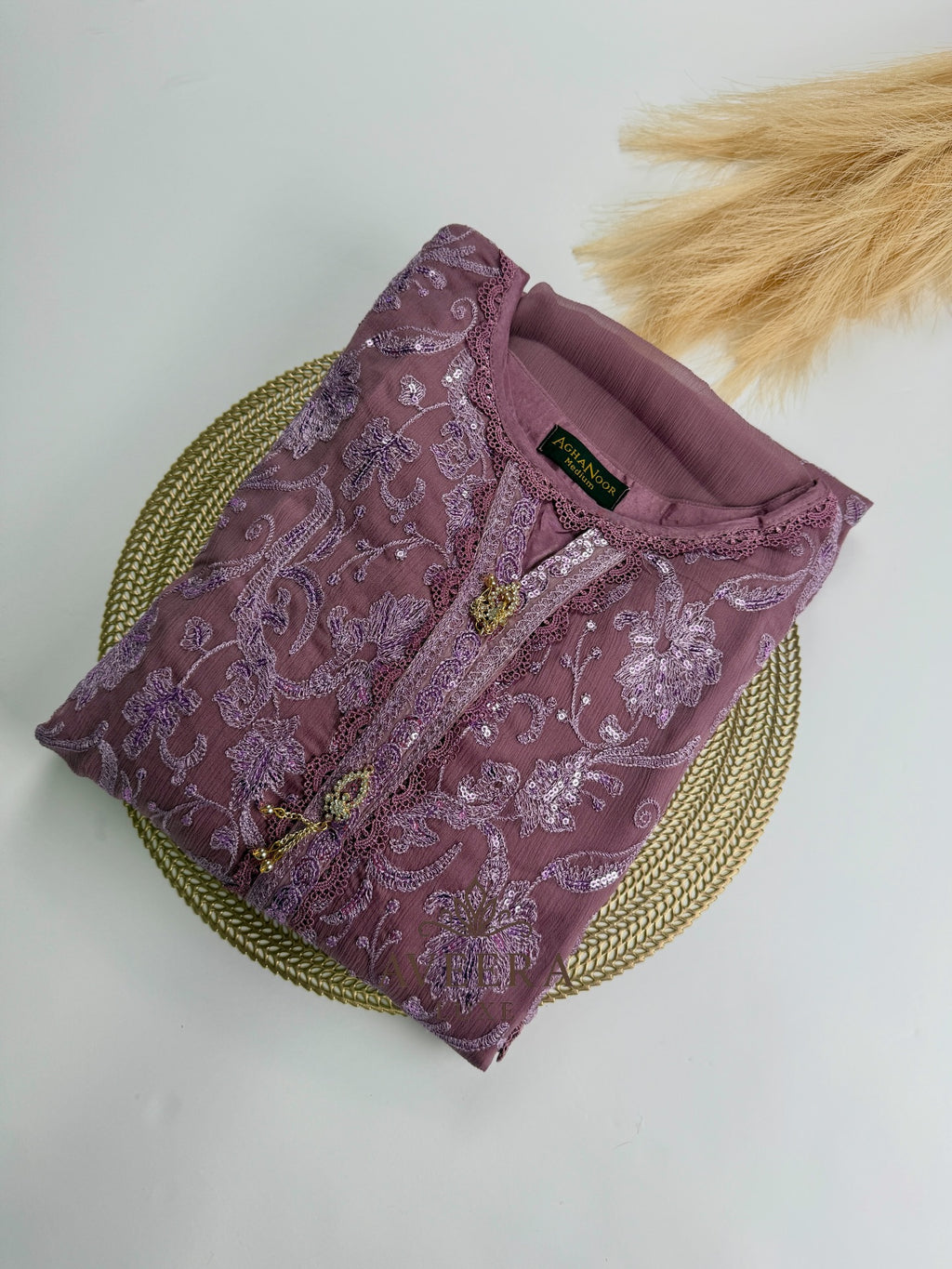 EID ARRIVALS - AGHA NOOR Old Rose Elegance Party Wear Shalwar Suit