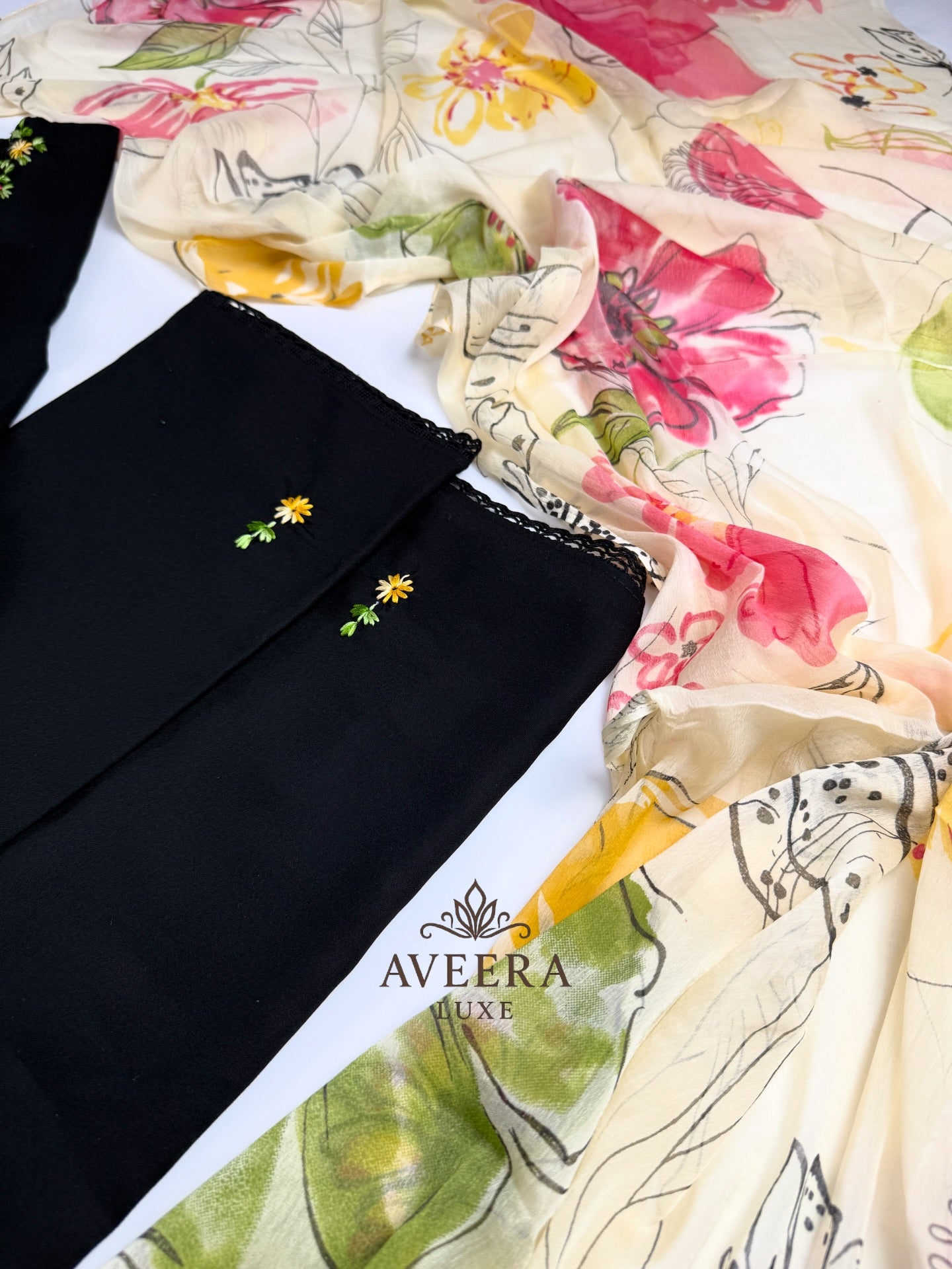 EID ARRIVALS - Unstitched Hand Embroidered Rayon Shalwar Suit