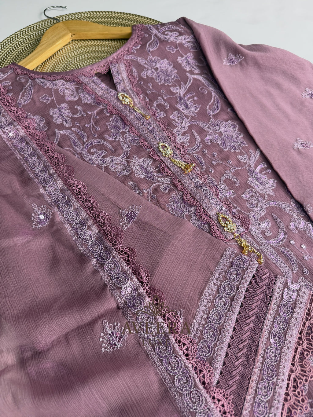 EID ARRIVALS - AGHA NOOR Old Rose Elegance Party Wear Shalwar Suit