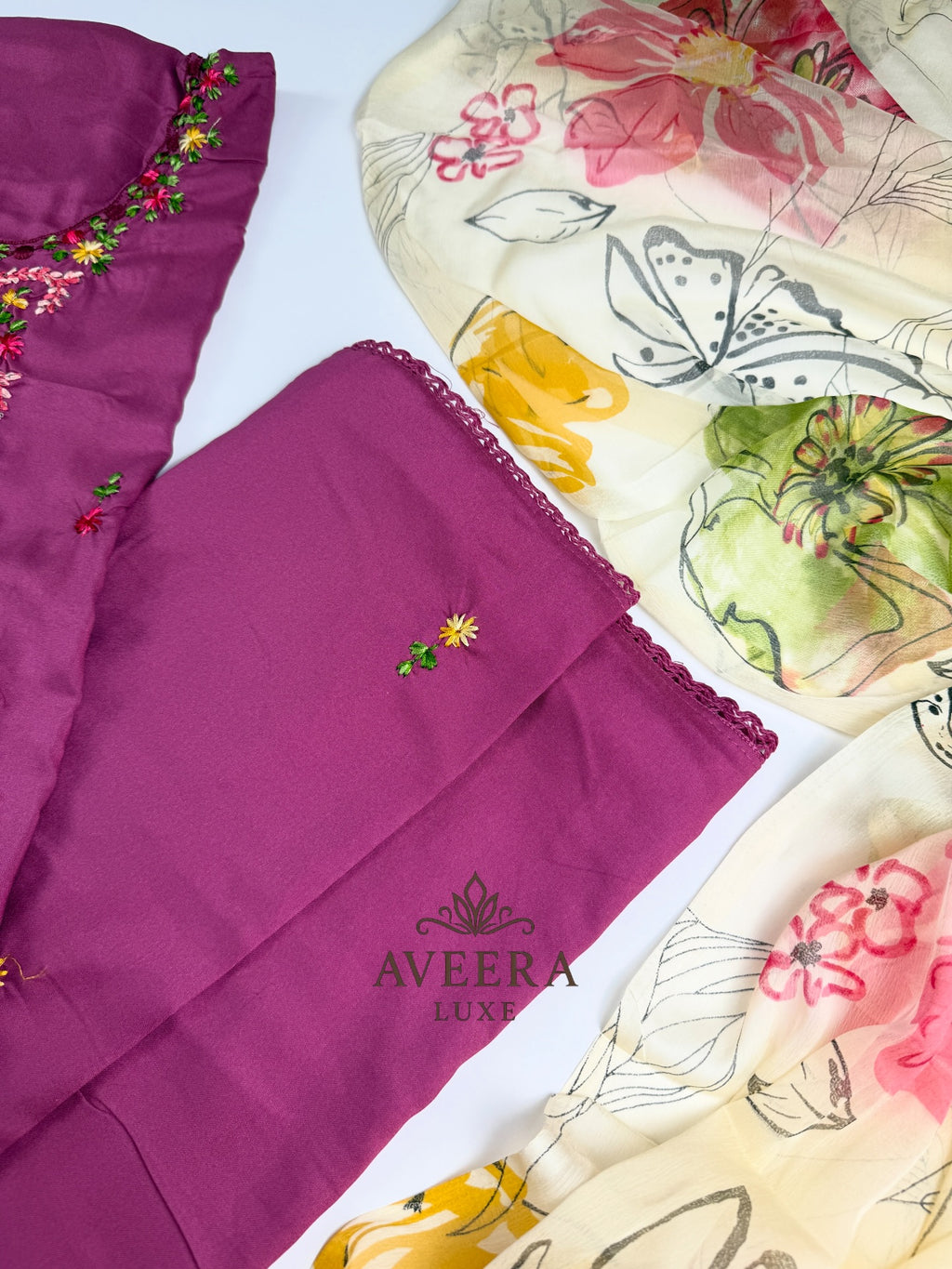 EID ARRIVALS - Unstitched Hand Embroidered Rayon Shalwar Suit