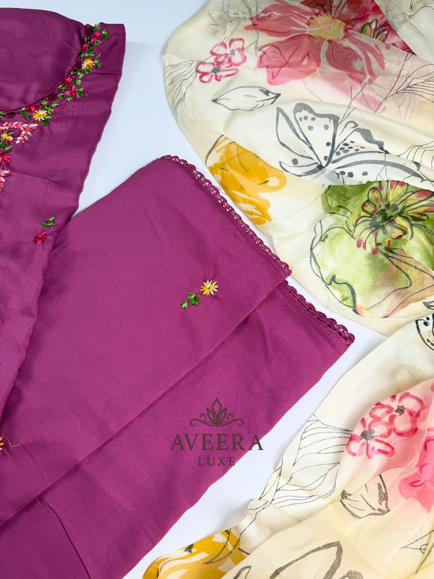 EID ARRIVALS - Unstitched Hand Embroidered Rayon Shalwar Suit