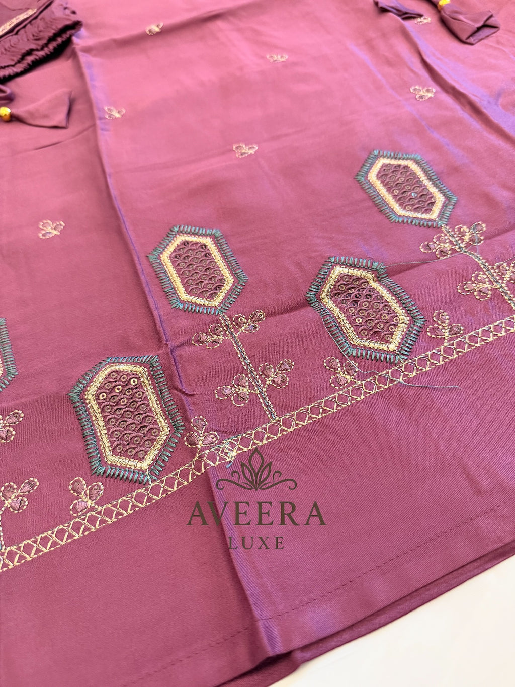 Handwork Gazi Silk Festive 3-Piece Shalwar Suit
