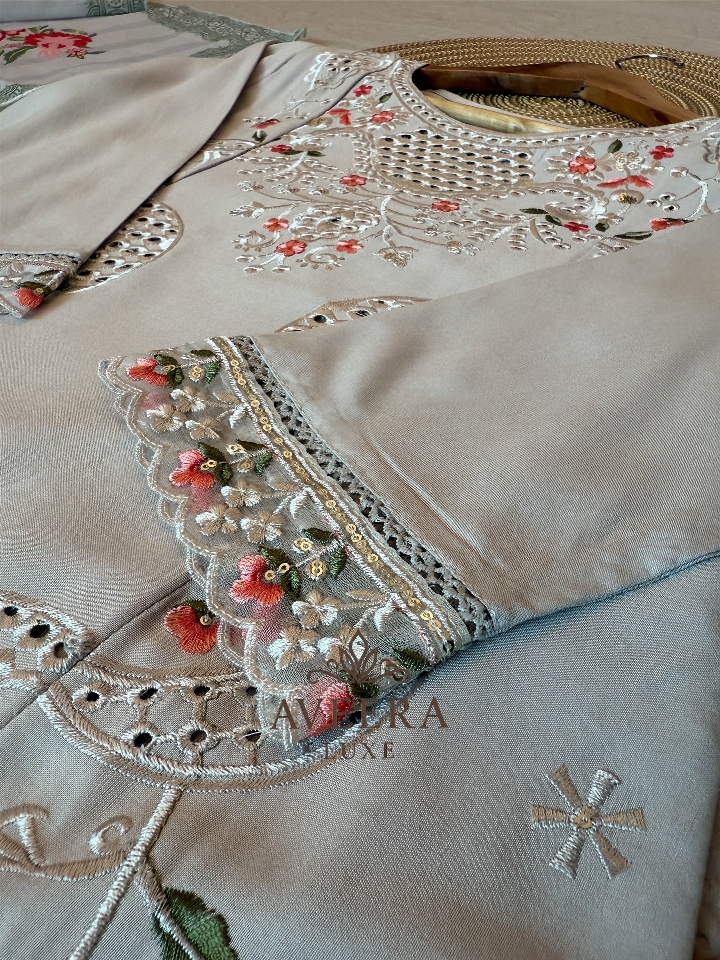 Heavy Embroidered Rayon Pakistani Ready-to-Wear 3-Piece Suit