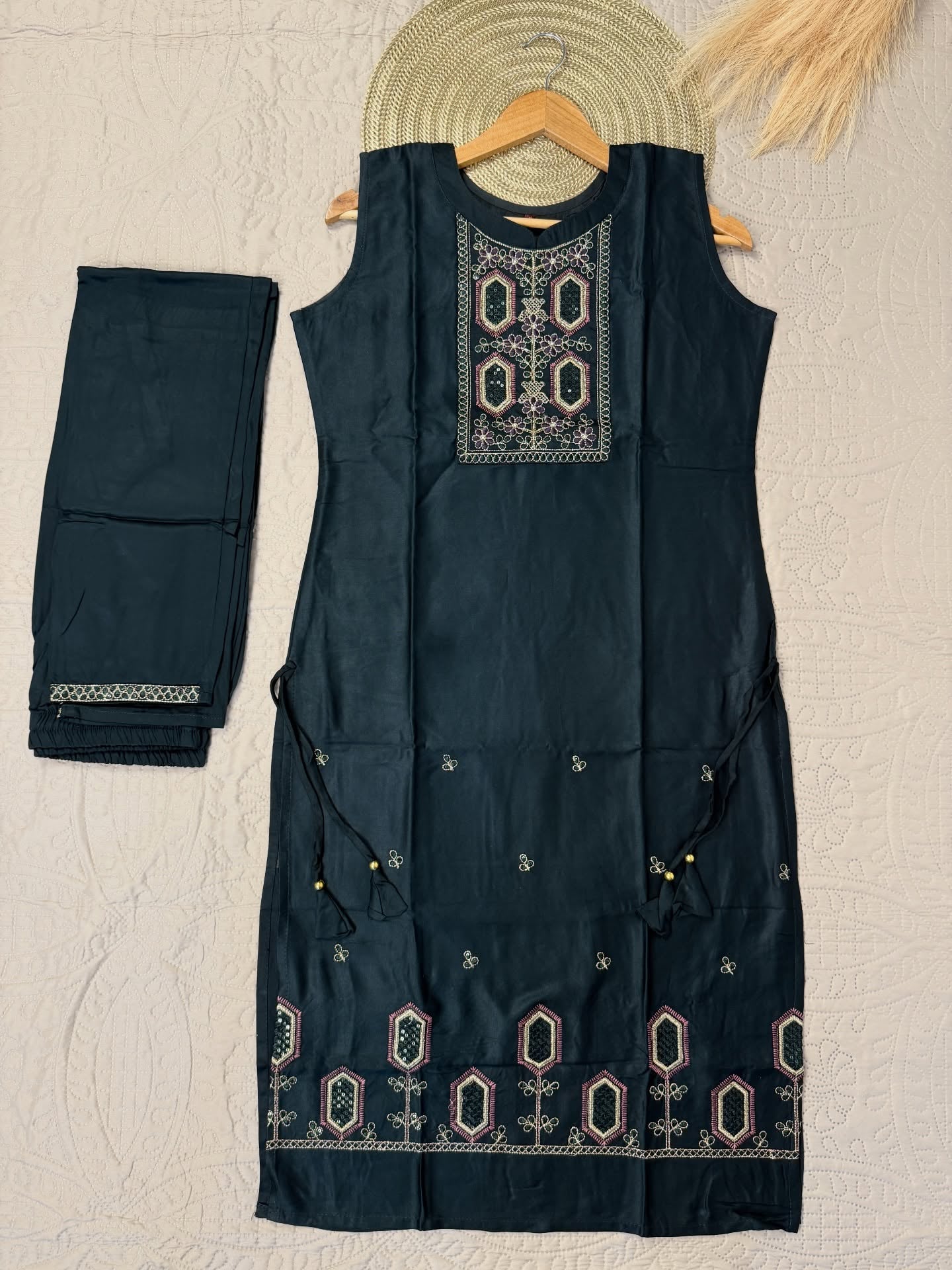 Handwork Gazi Silk 2-Piece Shalwar Suit