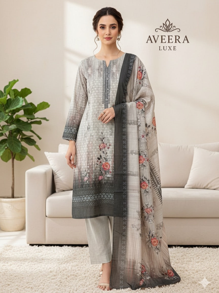 Printed Dupatta Cotton 3-Piece Shalwar Suit