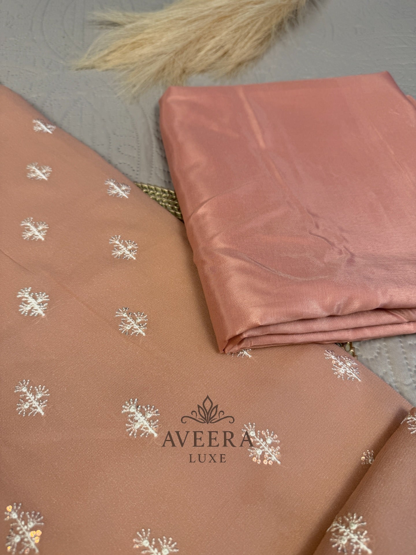 Embroidered Korean Georgette 3-Piece Festive Suit